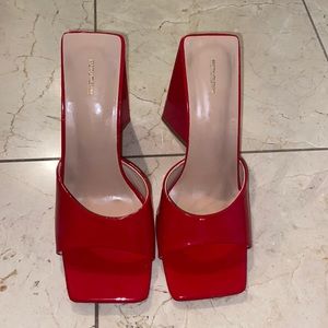 Patent Leather Heeled Mules